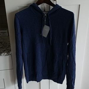 Neiman Marcus Blue 100% Cashmere hoodie sweater